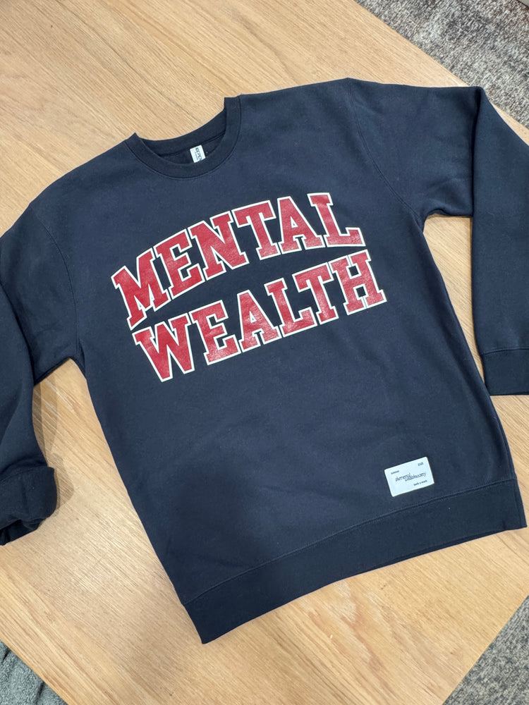 Mental Wealth Varsity Letter Crewneck