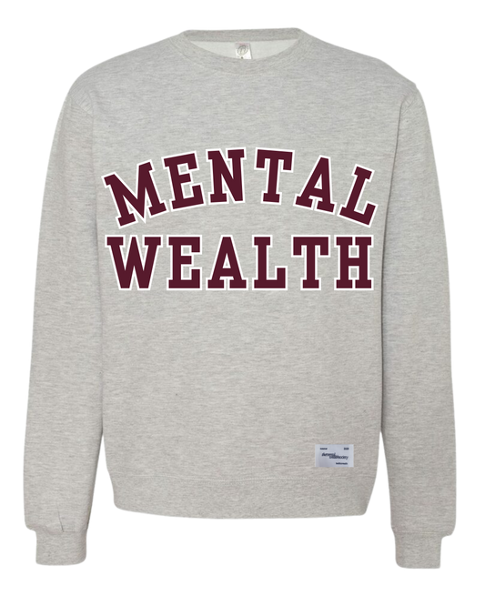 Mental Wealth Varsity Crewneck: Winter Edition