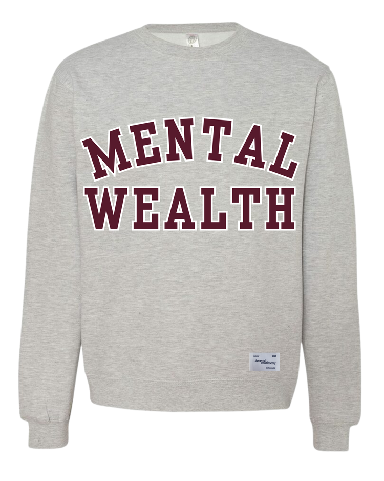 Mental Wealth Varsity Crewneck: Winter Edition