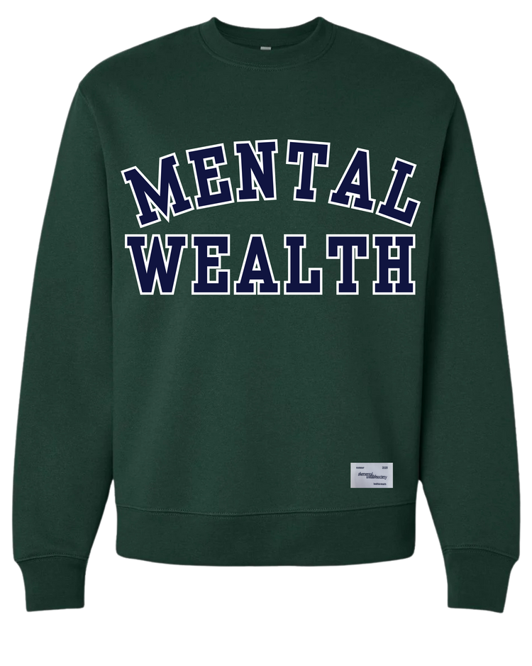 Mental Wealth Varsity Crewneck: Winter Edition