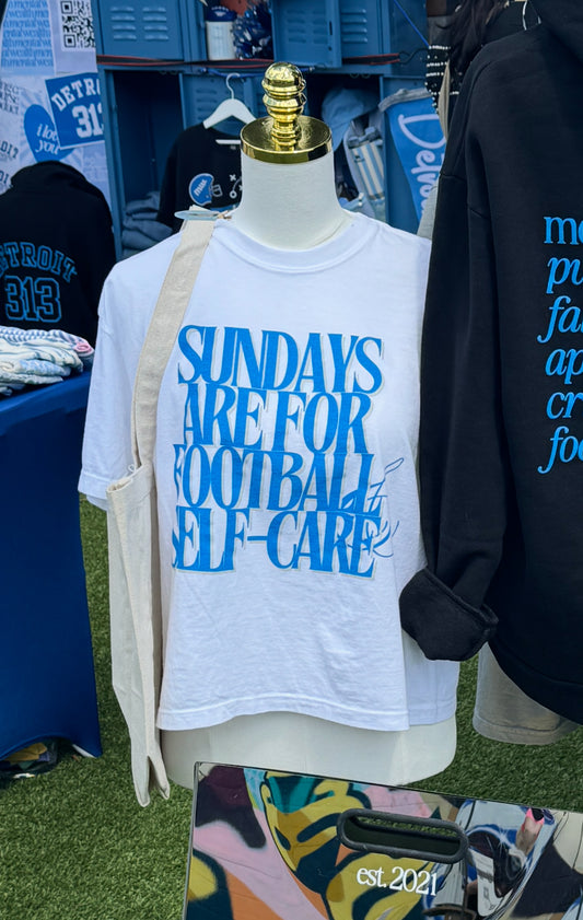 Sundays Are for Football & Self-Care Block Tee