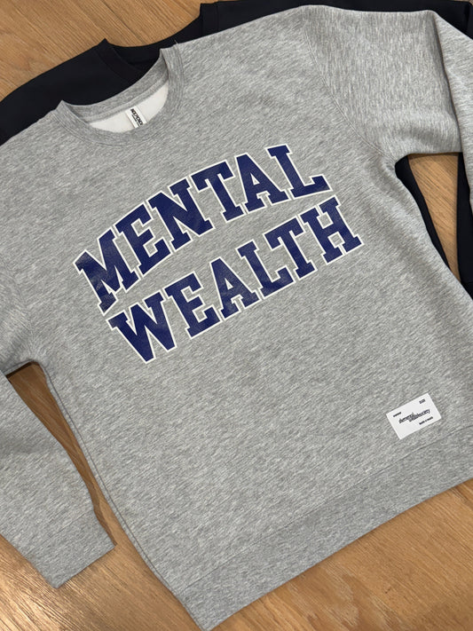 Mental Wealth Varsity Letter Crewneck