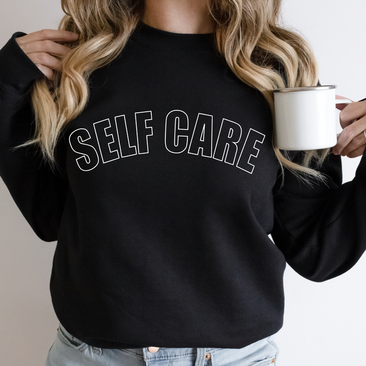 Self Care Bold Words Crewneck