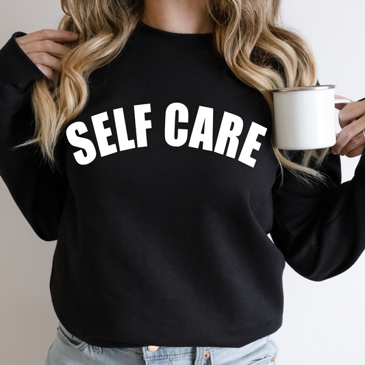 Self Care Bold Words Crewneck